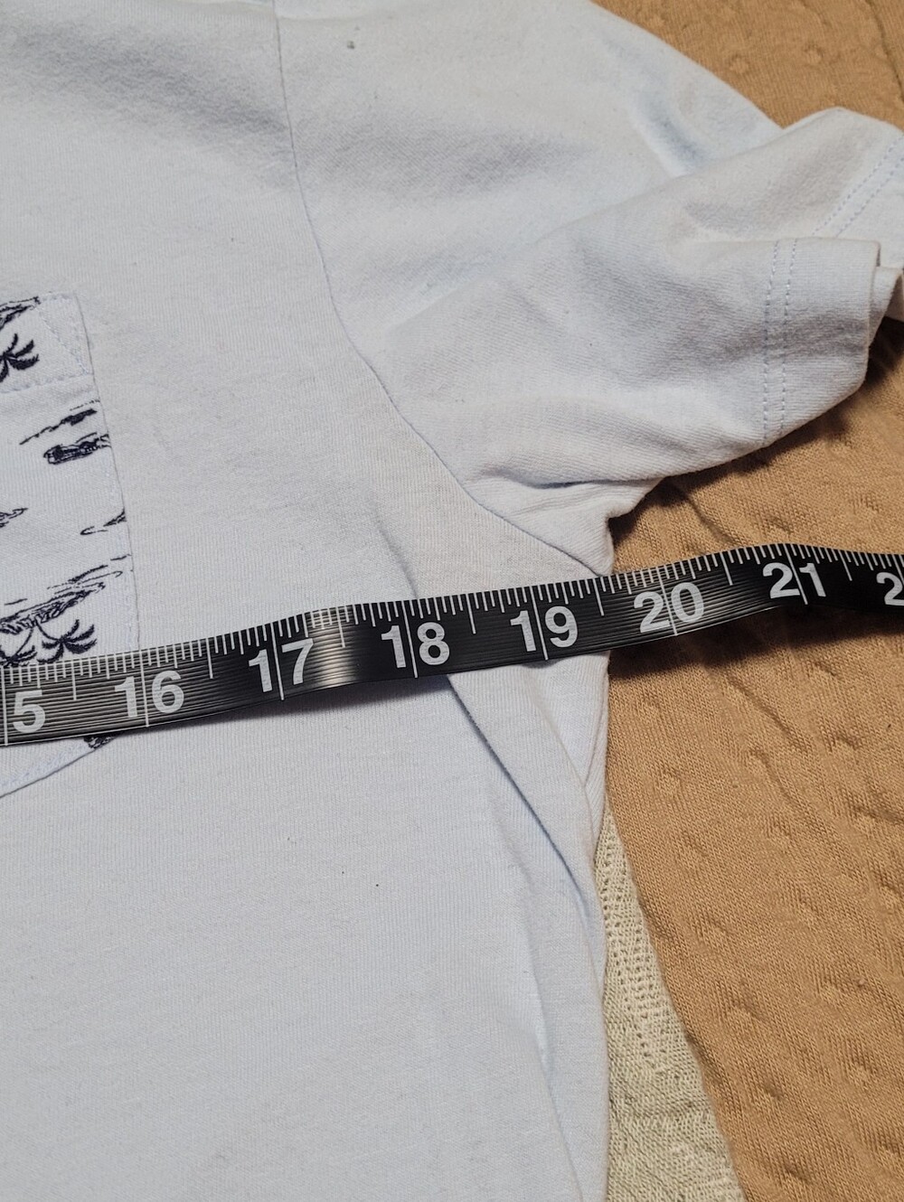 💚10 for $10💚 Bundle and save Pale Blue Crewneck Pocket Tee with Navy Print - Picture 5 of 6